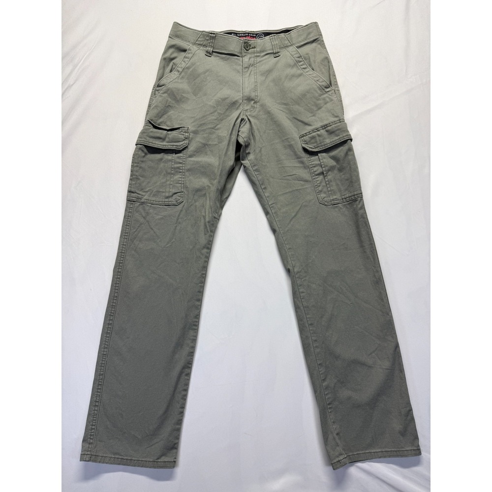 Wrangler All Terrain Gear Cargo Pants Mens 32x33 Green Cotton Outdoor Hiking